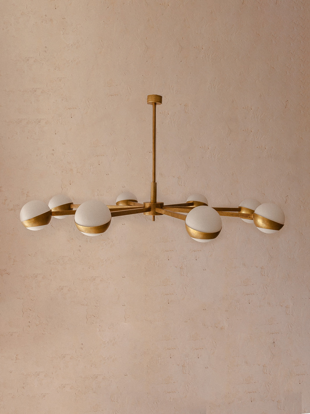 Italian Murano and brass ceiling lamp 8 lampshades