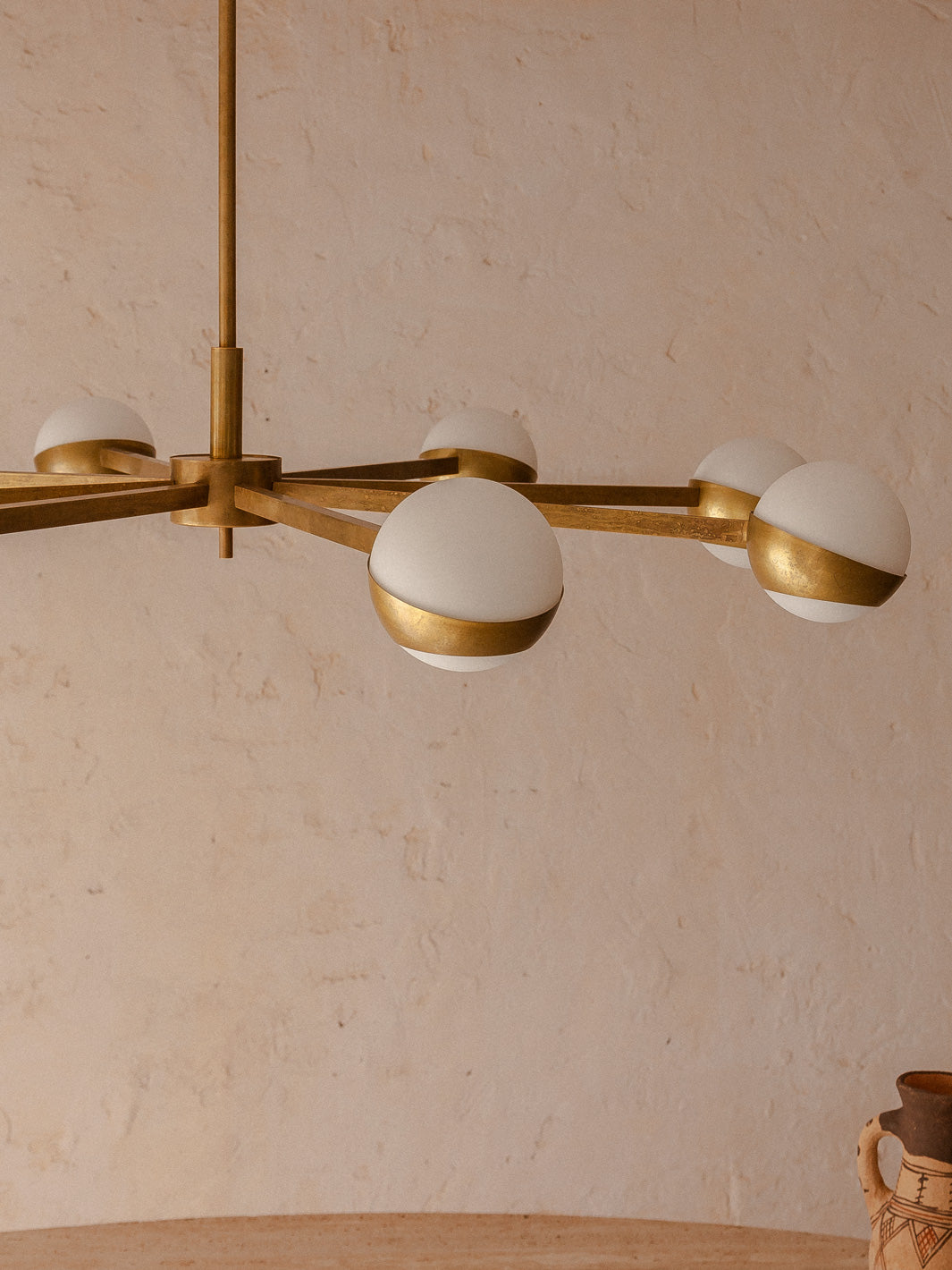 Italian Murano and brass ceiling lamp 8 lampshades