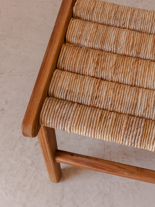 Teak and abaca bench