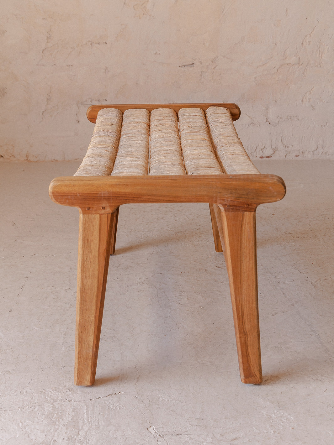 Teak and abaca bench