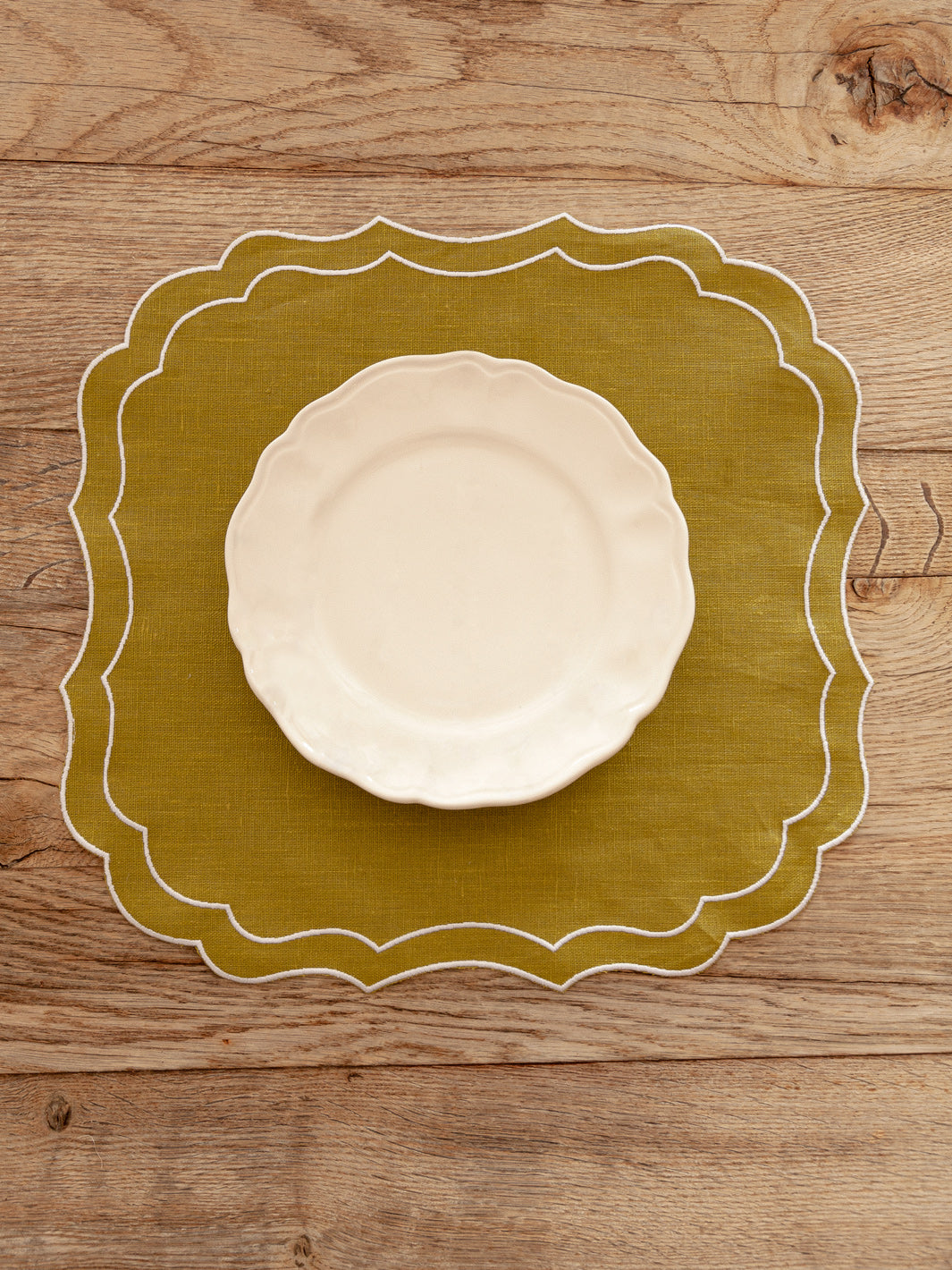 Sage Waxed Linen Square Placemat