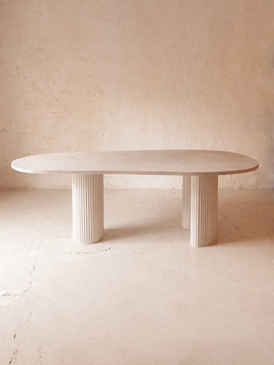 Travertine marble organic table 230x103cm