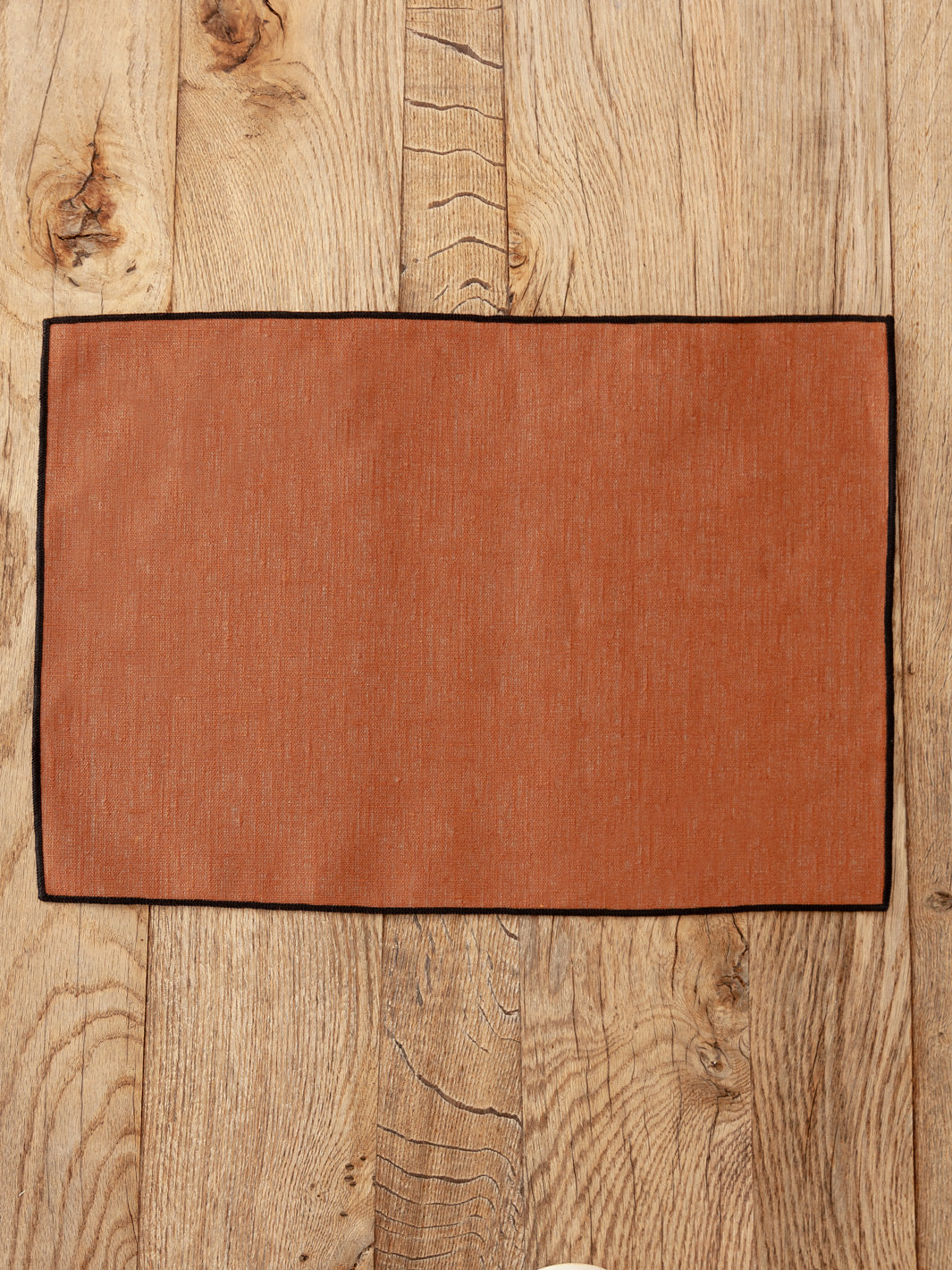 Caramel covered linen placemat