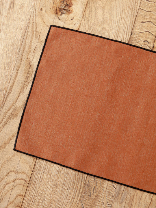 Caramel covered linen placemat