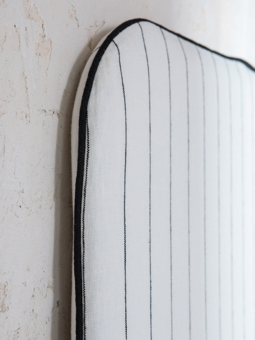 Curve Linen Stripes Headboard