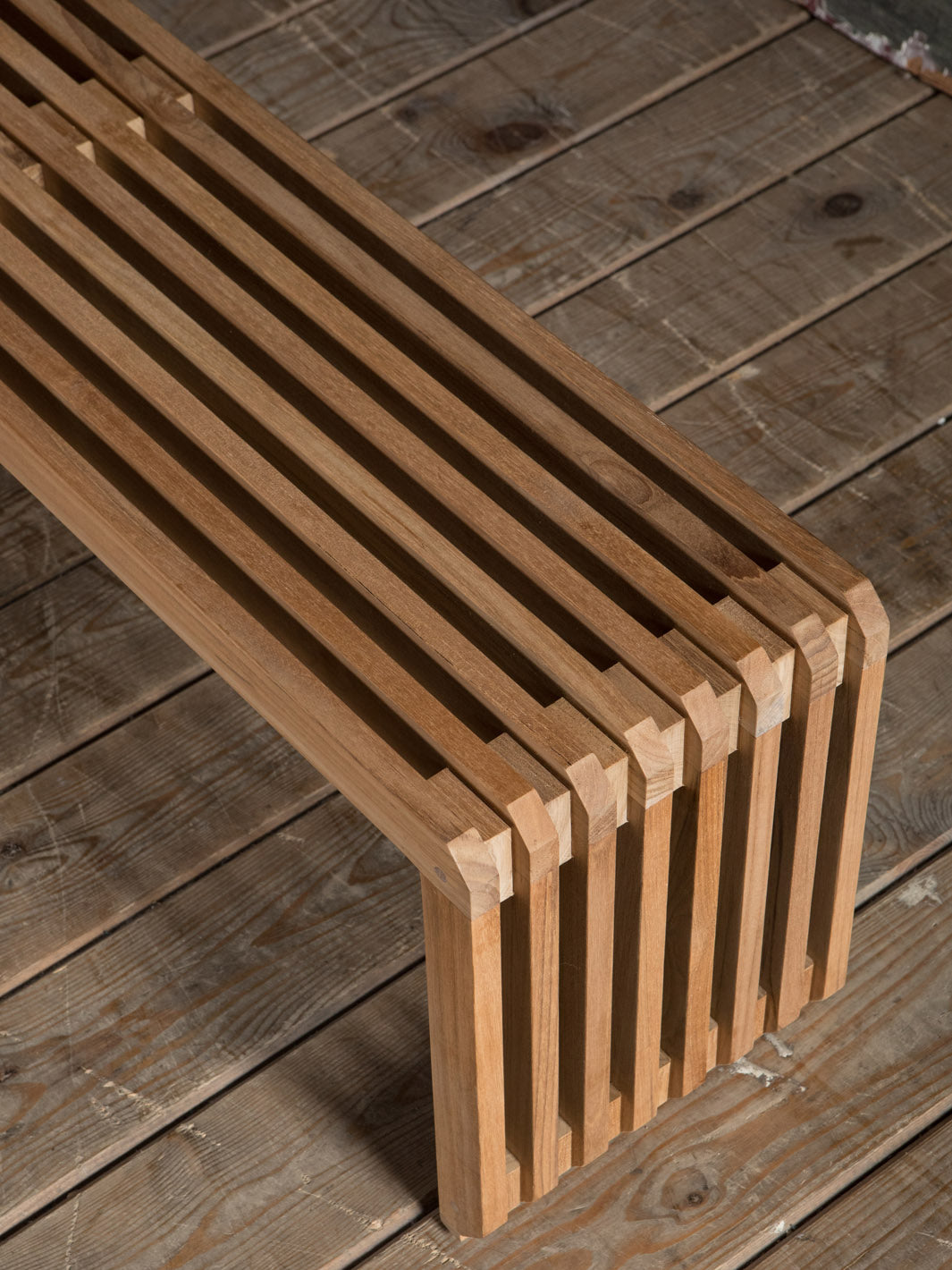 XL teak wood bench
