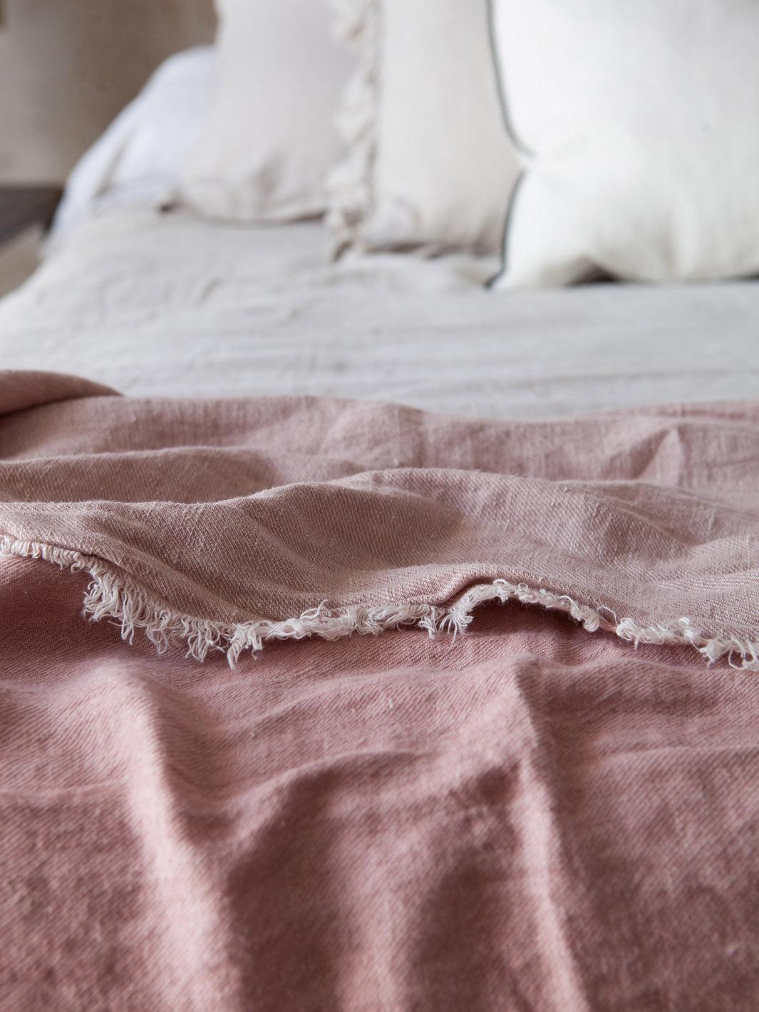 Plaid de lino Bois de Rose Maison de Vacances 140x250cm