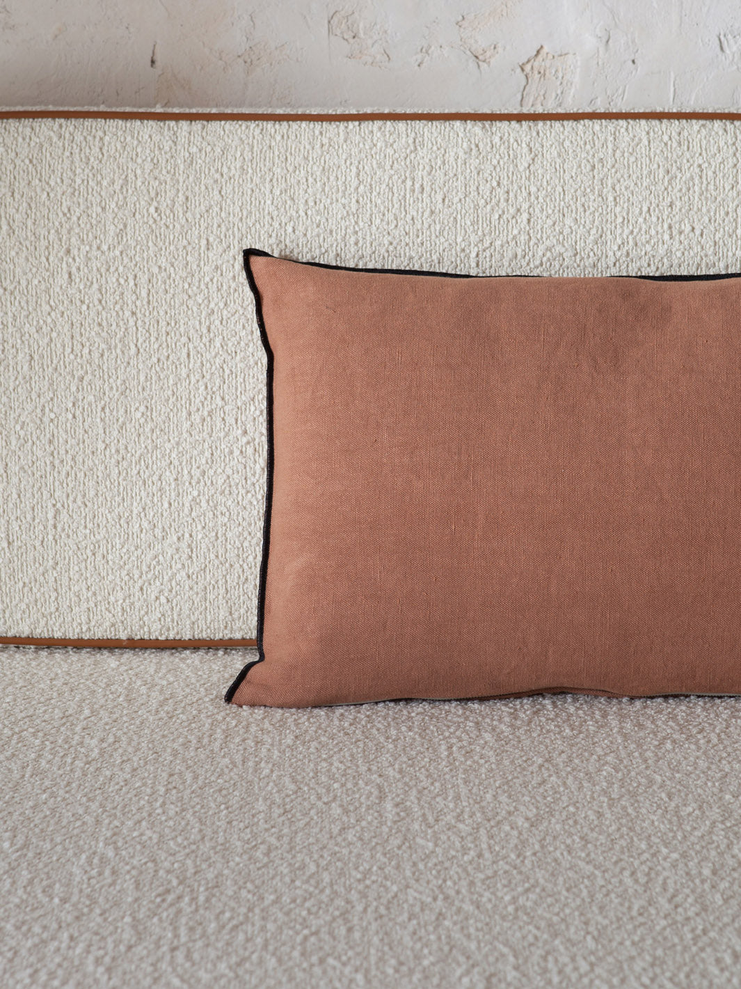 Maison de Vacances Black Vivid Terracotta Linen Cushion 40x60cm
