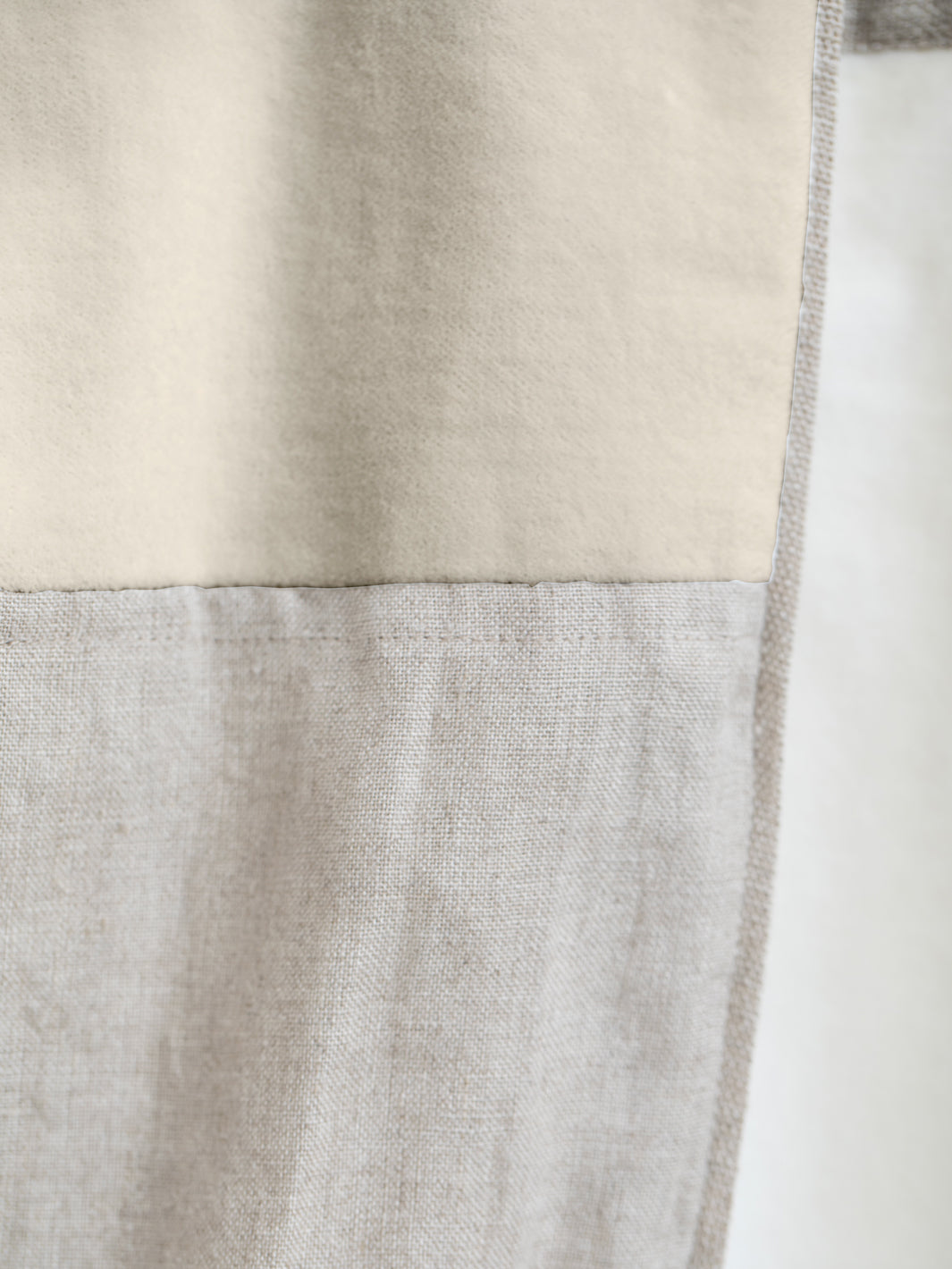 Cortina Duo de terciopelo beige y lino beige 140x280cm